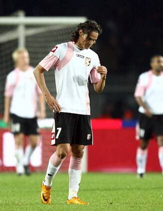 Edinson Cavani (Palermo) enttäuscht -  Fußball Herren Serie A 2008 2009, 1. Italienische Liga, US Palermo Einzelbild Turin Enttäuschung,
