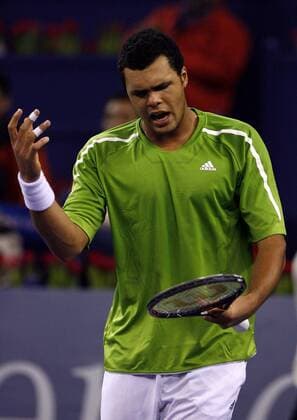 Jo Wilfried Tsonga (Frankreich) verzweifelt -  Tennis WM Herren ATP Masters Cup 2008, Tour, Series Einzelbild Shanghai Enttäuschung,