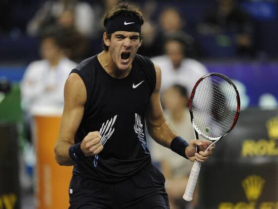 Juan Martin Del Potro (Argentinien) - Jubel Tennis Herren ATP Masters Cup 2008, Series, Tour o0 WM Einzelbild Shanghai Freude, Begeisterung,