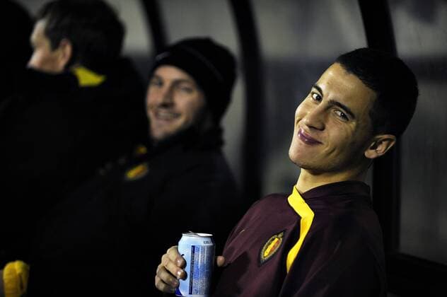 Eden Hazard (Belgien) -  Fußball Länderspiel Herren Freundschaftsspiel 2008, Test, Testspiel, Nationalmannschaft Einzelbild Luxemburg