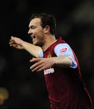 Kevin McDonald (Burnley) - Torjubel - EDITORIAL USE ONLY. No use with unauthorised audio, video, data, fixture lists, club league logos or live services. Online in-match use limited to 120 images, no video emulation. No use in betting, games or single club league player publications. Fußball Herren Carling Cup 2008 2009, League, Ligapokal, Englischer Pokal, Pokalspiel, Burnley FC Einzelbild Burnley Freude,