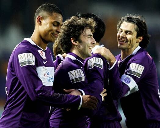 Joachim Standfest (Mitte), Rubin Okotie (li.) und Jocelyn Blanchard (alle Austria Wien) - Torjubel -  Fußball Herren Bundesliga 2008 2009, 1. Österreichische Liga, FK Austria Wien Gruppe Wien Freude,