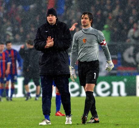 Torwart Franco Costanzo und Marco Streller (beide Basel) Fußball EC 1 Herren Champions League 2008 2009, FC Basel Gruppe Basel 