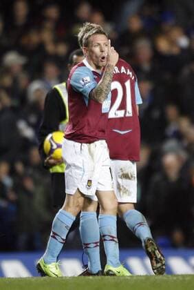 Craig Bellamy (West Ham) - EDITORIAL USE ONLY. No use with unauthorised audio, video, data, fixture lists, club league logos or live services. Online in-match use limited to 120 images, no video emulation. No use in betting, games or single club league player publications. Fußball Herren English Premier League 2008 2008, 1.Liga, West Ham United Gruppe London