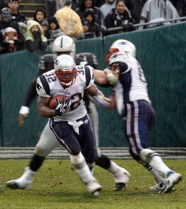 LaMont Jordan (New England Patriots, Mitte) -  (SXP2008121421) American Football Herren NFL 2008 2009, Oakland Raiders - New England Patriots 26:49 Gruppe Oakland Dynamik,