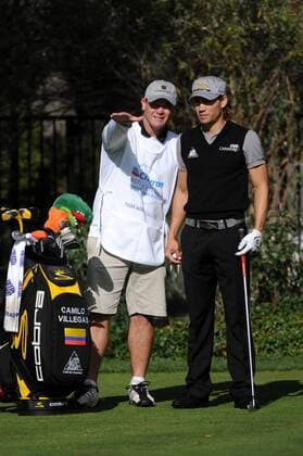 Camilo Villegas (Kolumbien, re.) und sein Caddie -  Golf Herren Chevron World Challenge 2008, PGA Tour Gruppe Thousand Oaks