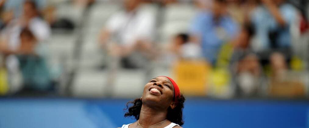 Serena Williams (USA) -  Tennis OS Sommer Damen Olympische Spiele Peking 2008, Sommerspiele Einzelbild Peking Enttäuschung,