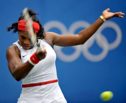 Serena Williams (USA) -  Tennis OS Sommer Damen Olympische Spiele Peking 2008, Sommerspiele, Einzelbild Peking Dynamik,