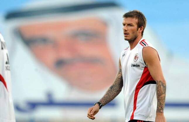 David Beckham (AC Mailand) - Fußball Herren Serie A 2008 2009, 1. Italienische Liga, Training, Trainingslager, AC Mailand, Milan Einzelbild Dubai