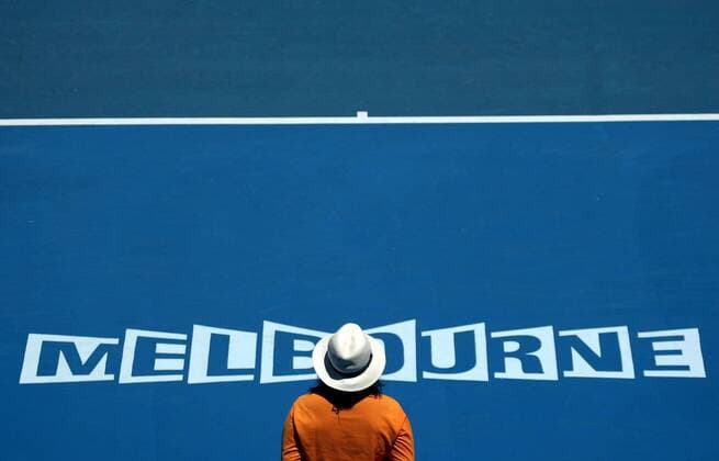 Linienrichter bei der Arbeit Tennis Damen Australian Open 2009, WTA Tour Einzelbild Grand Slam Melbourne