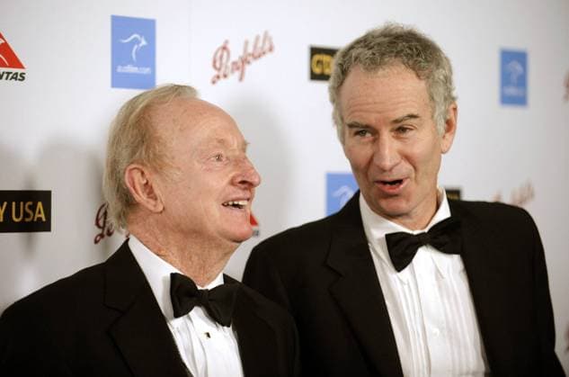 Rod Laver (Australien, li.) und John McEnroe (USA) anläßlich der Australia Week 2009 Black Tie Gala in Los Angeles -  (LAP20090118109) Tennis Herren Australia Week 2009, Black Tie Gala, Vdig Gruppe Los Angeles, LA, L.A.