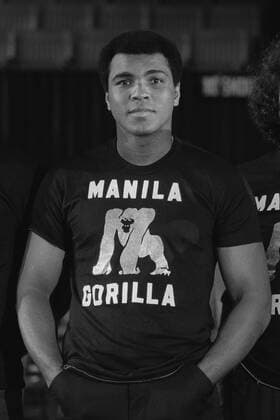 Muhammad Ali (USA) Boxen WM Herren Vorschau WBC WBA WM 1975, Boxsport, Profiboxen, Schwergewicht, Vneg Einzelbild Manila Quezon City