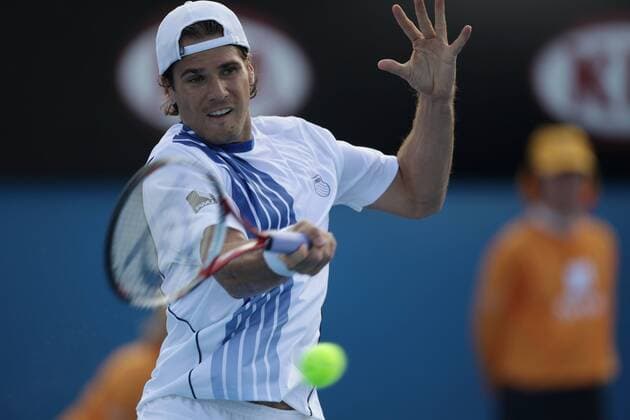 Thomas Haas (Deutschland) Tennis Herren Australian Open 2009, Grand Slam, ATP Tour Einzelbild Melbourne Dynamik,