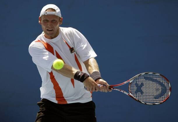 Rainer Schüttler (Deutschland) Tennis Herren Australian Open 2009, Grand Slam, ATP Tour Einzelbild Melbourne Dynamik,