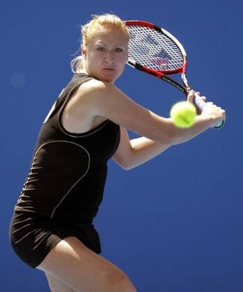 Elena Baltacha (Großbritannien) Tennis Damen Australian Open 2009, Grand Slam, WTA Tour Einzelbild Melbourne Dynamik,