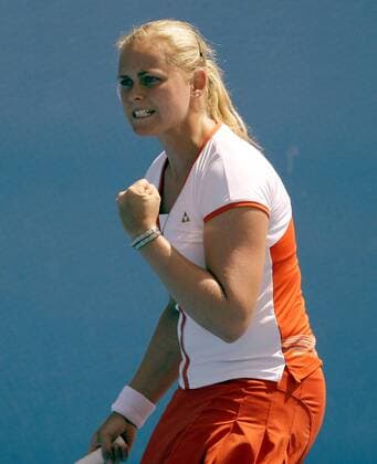 Anna Lena Groenefeld (Deutschland) jubelt Tennis Damen Australian Open 2009, Grand Slam, WTA Tour Einzelbild Melbourne