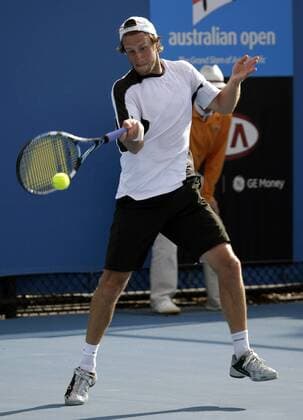 Dieter Kindlmann (Deutschland) Tennis Herren Australian Open 2009, Grand Slam, ATP Tour Einzelbild Melbourne Dynamik,