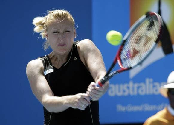 Elena Baltacha (Großbritannien) Tennis Damen Australian Open 2009, Grand Slam, WTA Tour Einzelbild Melbourne Dynamik,