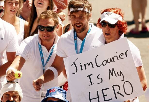 Fans von Jim Courier (USA) -  Tennis Herren Australian Open 2009, Grand Slam, ATP Tour Gruppe Melbourne Freude,