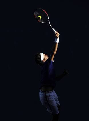 Roger Federer (Schweiz) Tennis Herren Australian Open 2009, Grand Slam, ATP Tour Einzelbild Melbourne Dynamik,