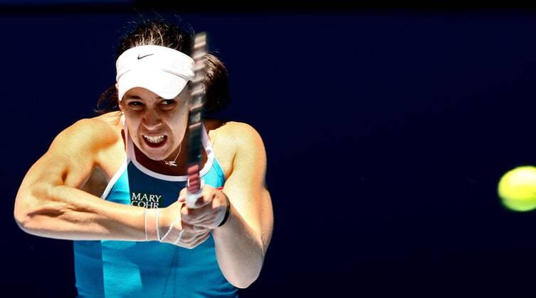 Marion Bartoli (Frankreich) -  Tennis Damen Australian Open 2009, Grand Slam, WTA Tour Einzelbild Melbourne Anstrengung,