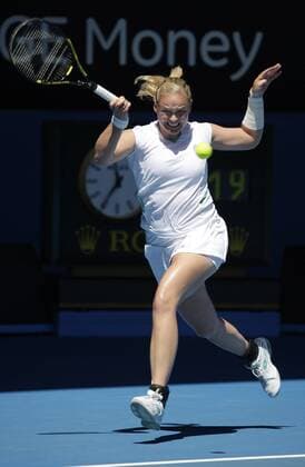 Anna Lena Groenefeld (Deutschland) Tennis Damen Australian Open 2009, Grand Slam, WTA Tour Einzelbild Melbourne Dynamik,