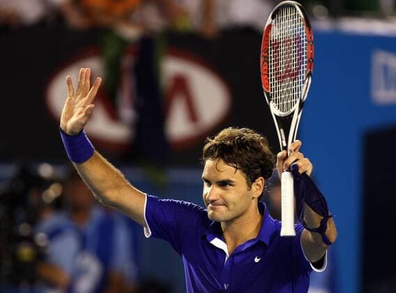 Roger Federer (Schweiz) - Schlußjubel -  Tennis Herren Australian Open 2009, Grand Slam, ATP Tour Einzelbild Melbourne Freude,