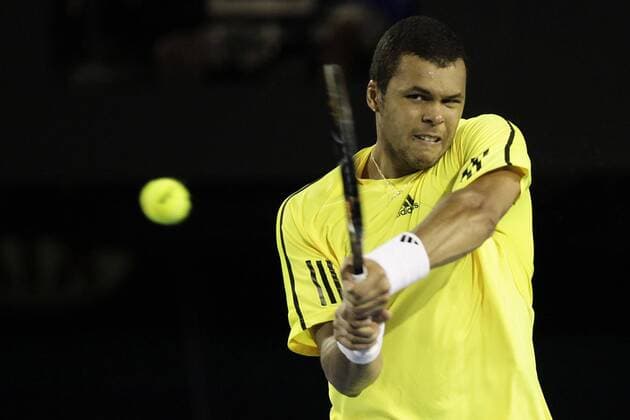Jo Wilfried Tsonga (Frankreich) Tennis Herren Australian Open 2009, Grand Slam, ATP Tour Einzelbild Melbourne Dynamik,