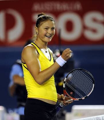 Dinara Safina (Rußland) jubelt Tennis Damen Australian Open 2009, Grand Slam, WTA Tour Einzelbild Melbourne Freude,