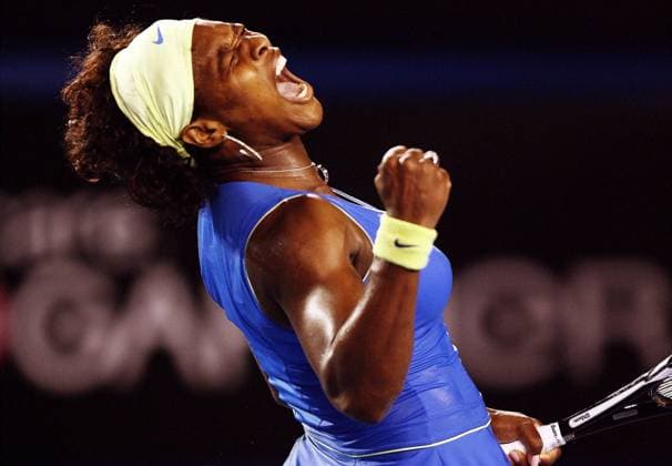 Serena Williams (USA) jubelt -  Tennis Damen Australian Open 2009, Grand Slam, WTA Tour Einzelbild Melbourne Begeisterung, Freude,