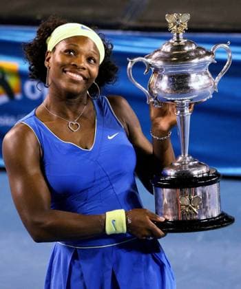 Serena Williams (USA) - Siegerin der Australian Open 2009 -  (ZUMAg84) Tennis Damen Australian Open 2009, Grand Slam, WTA Tour Finale Einzelbild Melbourne Freude,