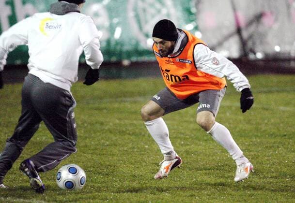 Mounir Hamoud (Norwegen) -  Fußball Herren Nationalmannschaft 2009, Training Einzelbild Konzentration