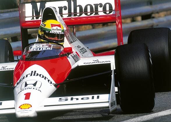 Ayrton Senna (Brasilien McLaren Honda) in seinem Boliden Motorsport Grand Prix Herren Großer Preis von xxx 1989, Formel 1 Weltmeisterschaft, F1, F, GP, WM Einzelbild Aufnahmedatum geschätzt