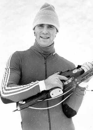 Frank Ullrich (DDR) Biathlon Herren 1983 Einzelbild Aufnahmedatum geschätzt Oberhof
