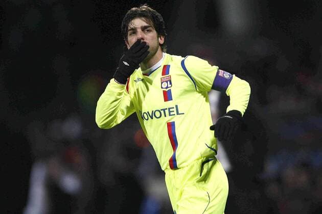 Juninho Pernambucano (Lyon) Torjubel -  Fußball EC 1 Herren Champions League 2008 2009, Olympique Lyonnais OL Einzelbild o0 Vdig Lyon Freude,