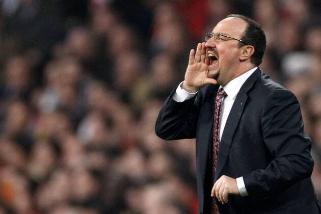 Trainer Rafael Benitez (Liverpool) gibt lautstark Anweisungen -  Fußball EC 1 Herren Champions League 2008 2009, Liverpool FC Einzelbild Madrid