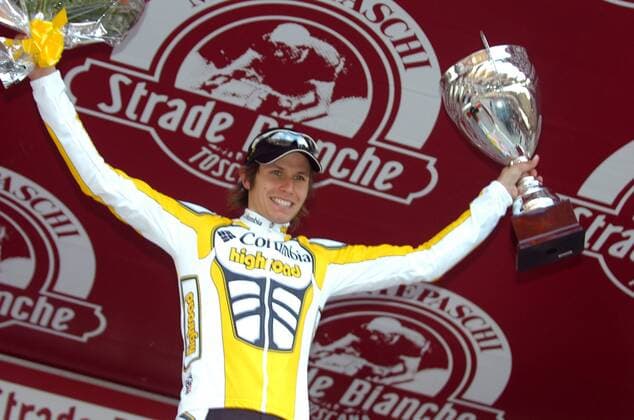 Thomas Lövkvist (Schweden Columbia High Road) jubelt über seinen Sieg beim Monte Paschi Eroica 2009 -  Radsport Herren Monte Paschi Eroica 2009, Straßenradsport, Straße, Rad Einzelbild Montepaschi - Strade Bianchi Freude,