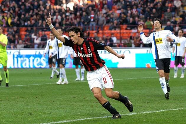 Filippo Inzaghi (AC Mailand) - Torjubel - Fußball Herren Serie A 2008 2009, 1. Italienische Liga, AC Milan Einzelbild Mailand Freude,