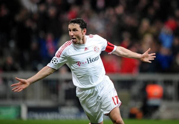 Mark van Bommel (Bayern) - Torjubel Fußball EC 1 Herren Champions League 2008 2009, FC Bayern München Einzelbild München Freude,