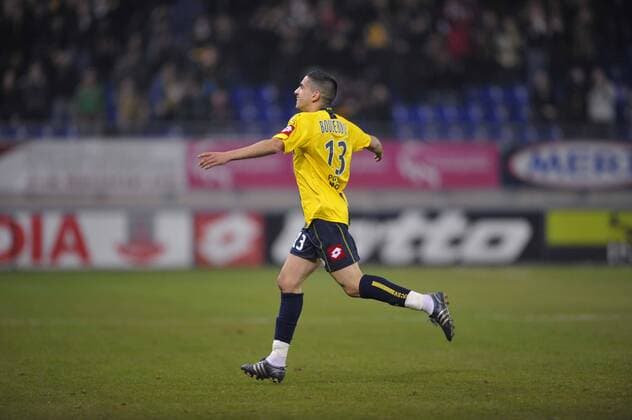 Ryad Boudebouz (Sochaux) - Torjubel -  Fußball Herren Ligue 1 2008 2009, 1. Liga, FC Sochaux Montbeliard Einzelbild Sochaux Freude,