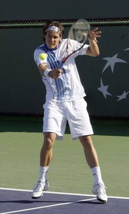 Thomas Haas (Deutschland) Tennis Herren 2009, ATP Tour o0 BNP Paribas Open Einzelbild Indian Wells Dynamik,
