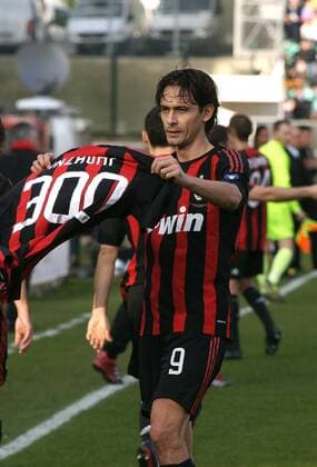 Filippo Inzaghi (AC Mailand) jubelt über sein 300 Tor - Fußball Herren Serie A 2008 2009, 1. Liga, Milan Einzelbild Siena