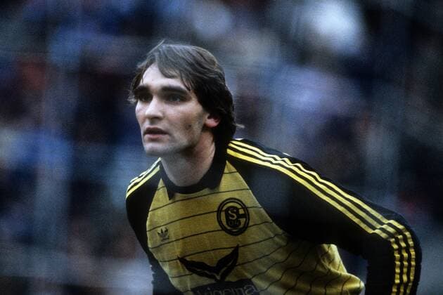 Torwart Walter Junghans (Schalke) Fußball 1. BL Herren Saison 1982 1983, FC Schalke 04 Einzelbild Mönchengladbach