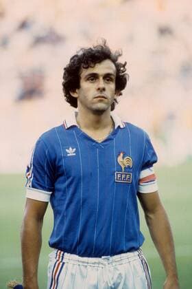 Michel Platini (Frankreich) Fußball WM Herren WM 1982, Länderspiel, Nationalteam, Nationaltrikot, Halbfinale, Porträt Sevilla