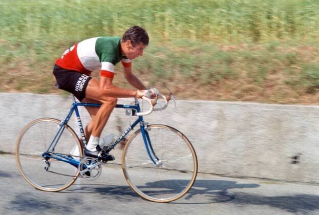Felice Gimondi (Italien Salvarani) -  Radsport Herren Giro d Italia 1969, dItalia, Straßenradsport, Straße, Rad, Zeitfahren, Einzelzeitfahren Einzelbild 15. Etappe: Cesenatico - San Marino Dynamik,