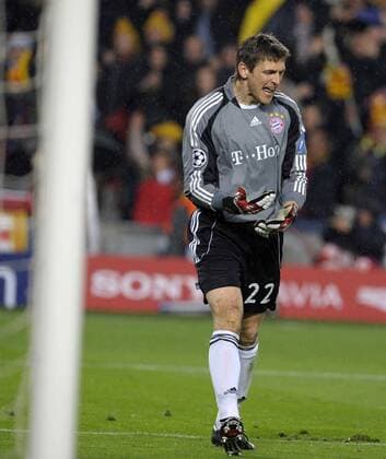 Torwart Hans Jörg Butt (Bayern) wütend Fußball EC 1 Herren Champions League 2008 2009, FC Bayern München Einzelbild Barcelona Wut, Verzweiflung,