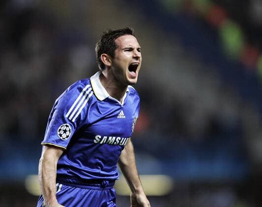 Frank Lampard (Chelsea) - Torjubel - EDITORIAL USE ONLY. No use with unauthorised audio, video, data, fixture lists, club league logos or live services. Online in-match use limited to 120 images, no video emulation. No use in betting, games or single club league player publications. Fußball EC 1 Herren Champions League 2008 2009, Chelsea FC London Einzelbild London Freude, Begeisterung