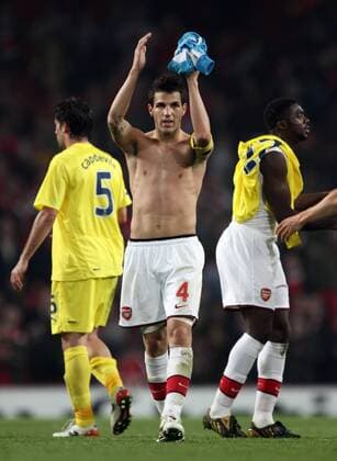 Cesc Fabregas (Arsenal) - Schlussjubel -  Fußball EC 1 Herren Champions League 2008 2009, Arsenal FC London - Villarreal CF 3:0 Gruppe London Freude,