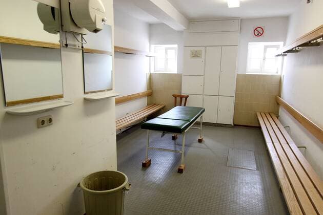 Gäste Umkleidekabine im Stadion an der Grünwalder Straße Fußball Herren 3. Liga 2008 2009, Regionalliga Süd, Stadionstory, Reportage, Totale Stadion an der Grünwalder Straße München