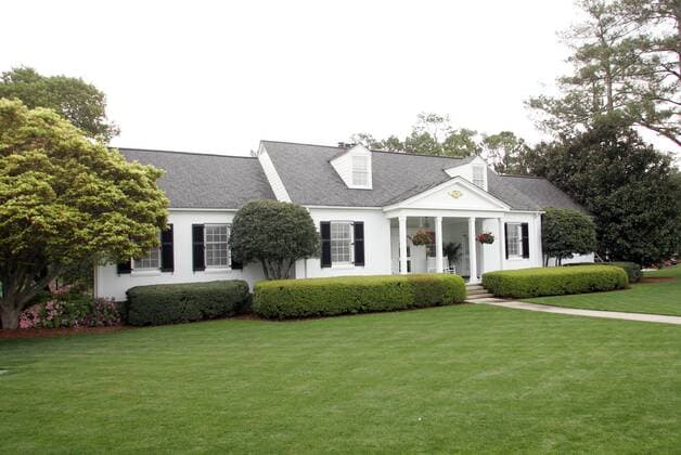 Eisenhower Cabin auf dem National Golf Club in Augusta USA - Benannt nach Präsident Dwight D. Eisenhower (USA), der diese Haus als Unterkunft bei seinen Besuchen nutzte - (Icon357090406013) Golf Herren Masters Tournament 2009, PGA Tour, Totale Augusta EDITORIAL USE ONLY